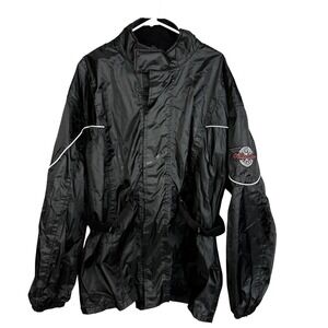 Milwaukee Motorcycle Clothing Black Nylon Jacket Men's Lightweight Windbreaker
